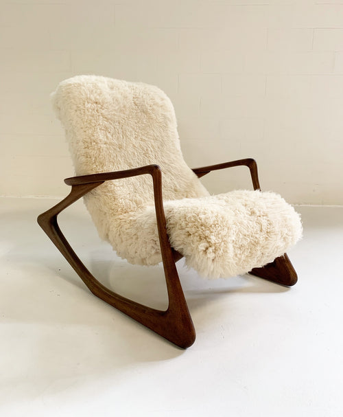 Rocking Chair and Ottoman in California Sheepskin - FORSYTH
