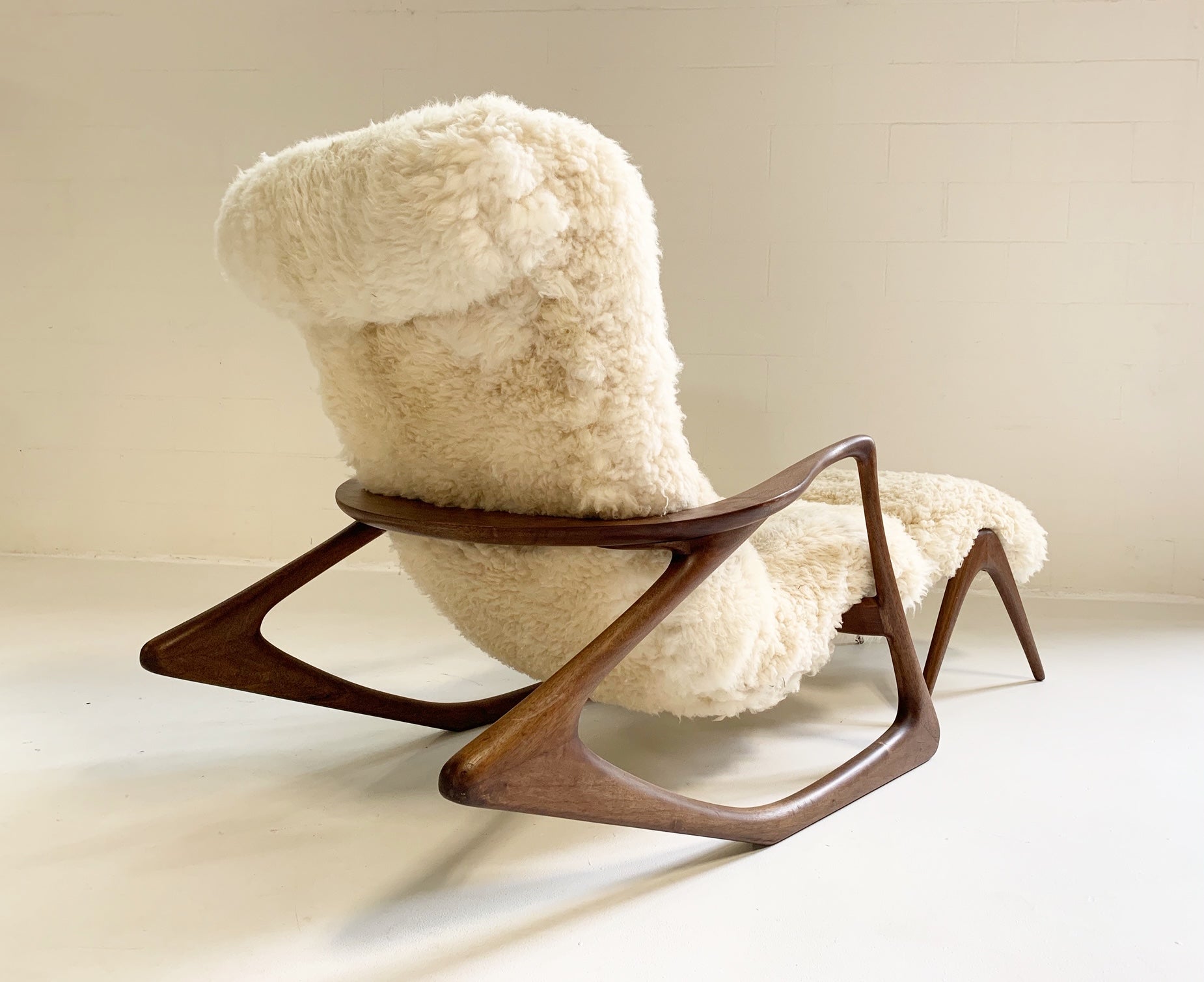 Rocking Chair and Ottoman in California Sheepskin - FORSYTH