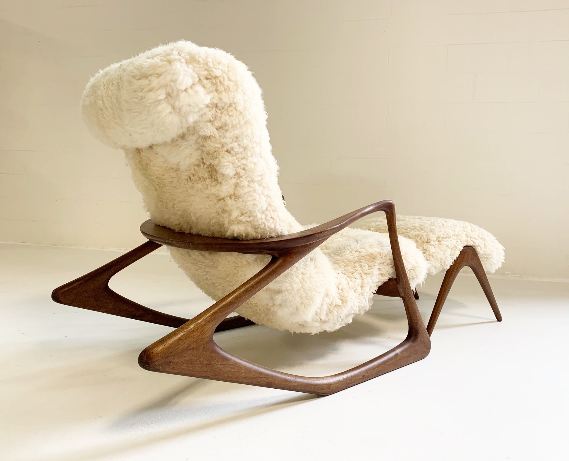 Rocking Chair and Ottoman in California Sheepskin - FORSYTH