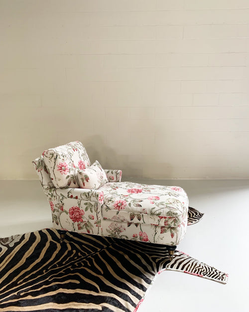 Chaise Lounge in Schumacher Fabric with Zebra Rug - FORSYTH