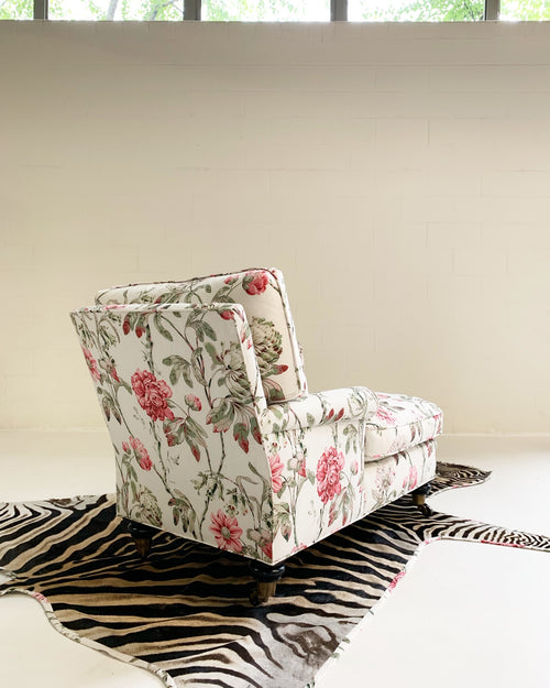 Chaise Lounge in Schumacher Fabric with Zebra Rug - FORSYTH