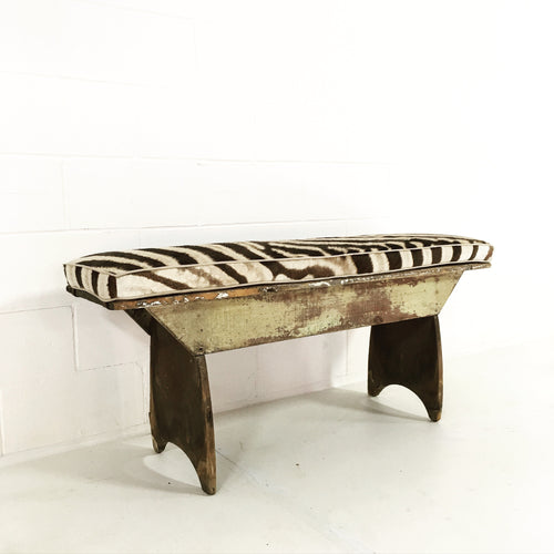 Farmhouse Bench with Zebra Cushion - FORSYTH