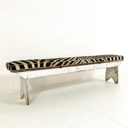 Farmhouse Bench with Zebra Cushion - FORSYTH