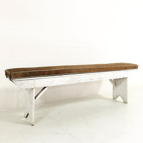 Farmhouse Bench with Cowhide Cushion - FORSYTH