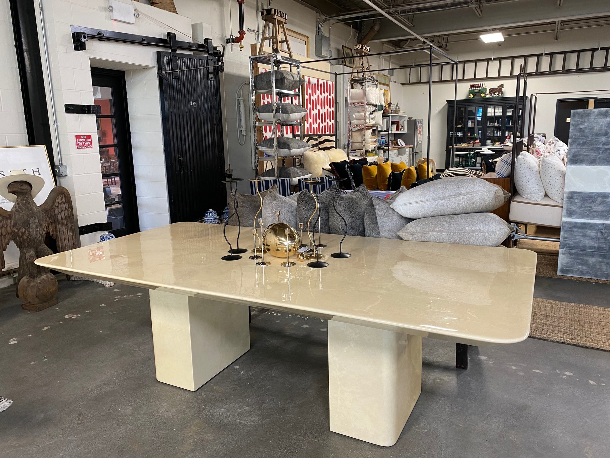 Lacquered Goatskin 8-Foot Long Dining Table - FORSYTH