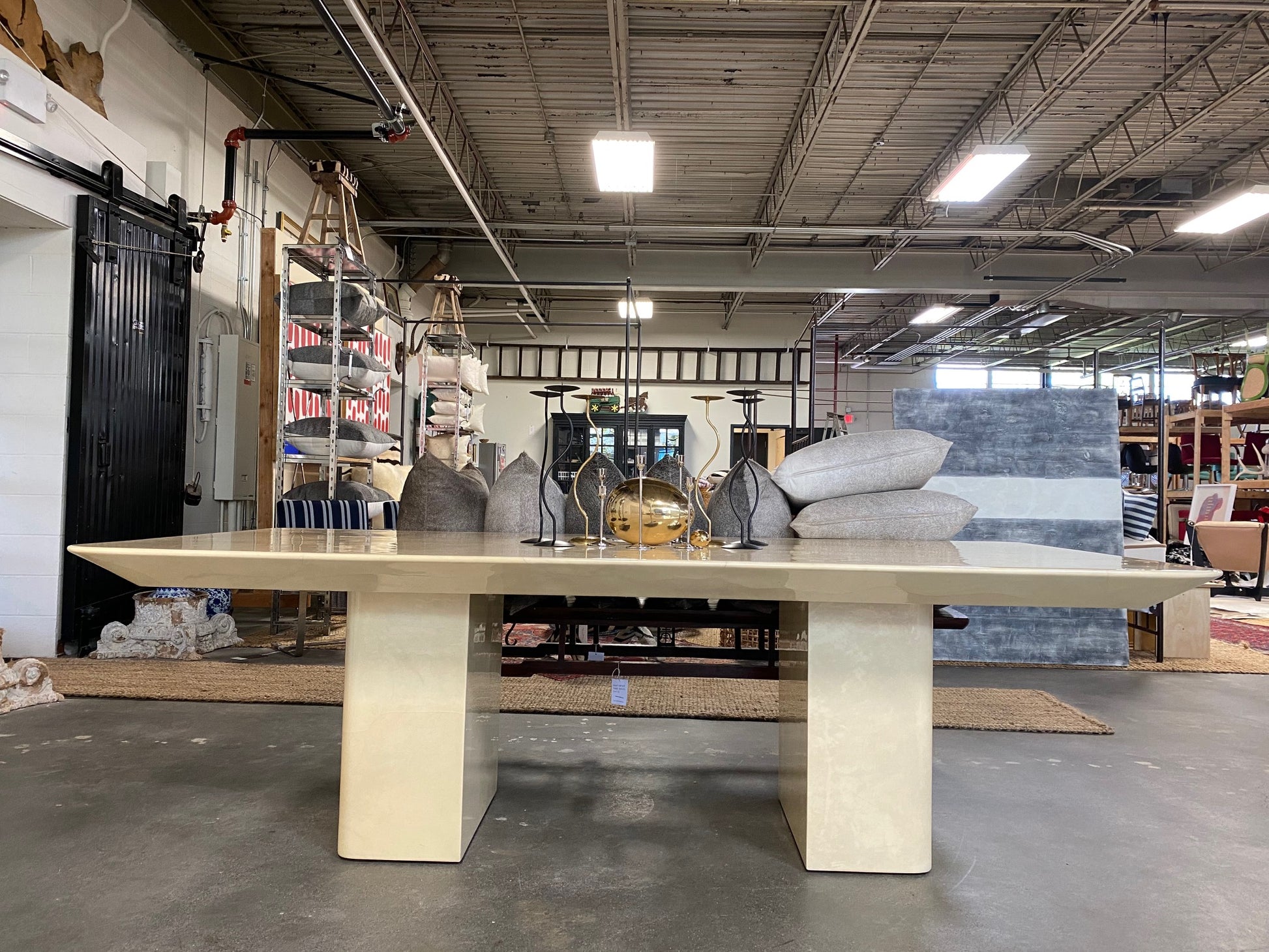 Lacquered Goatskin 8-Foot Long Dining Table - FORSYTH