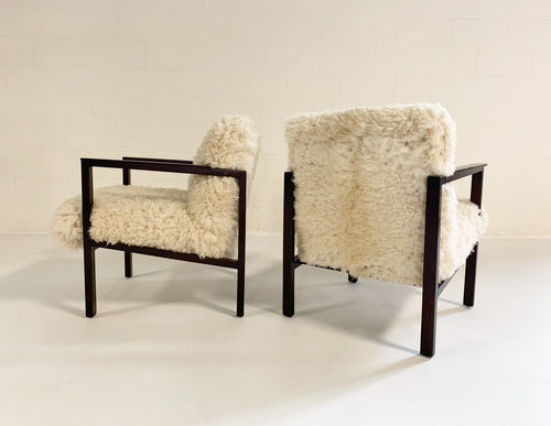 Model 406 Chairs in California Sheepskin, pair - FORSYTH