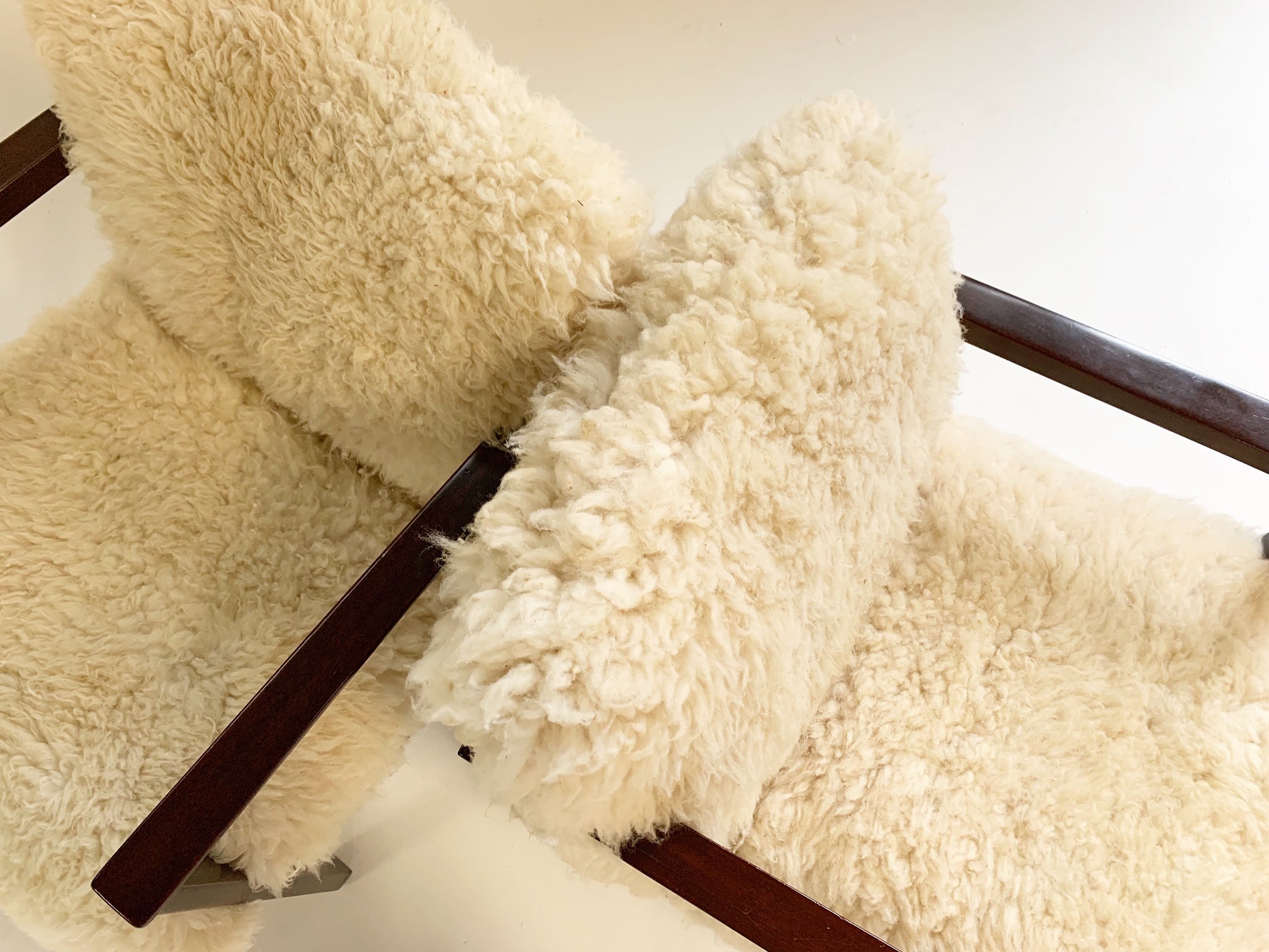 Model 406 Chairs in California Sheepskin, pair - FORSYTH