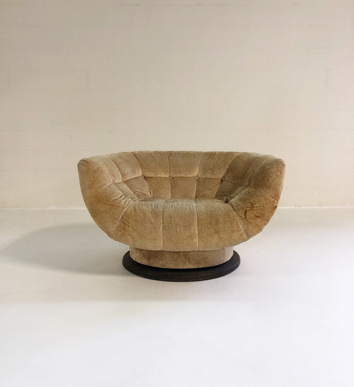 Swivel Lounge Chair in Loro Piana Velvet - FORSYTH