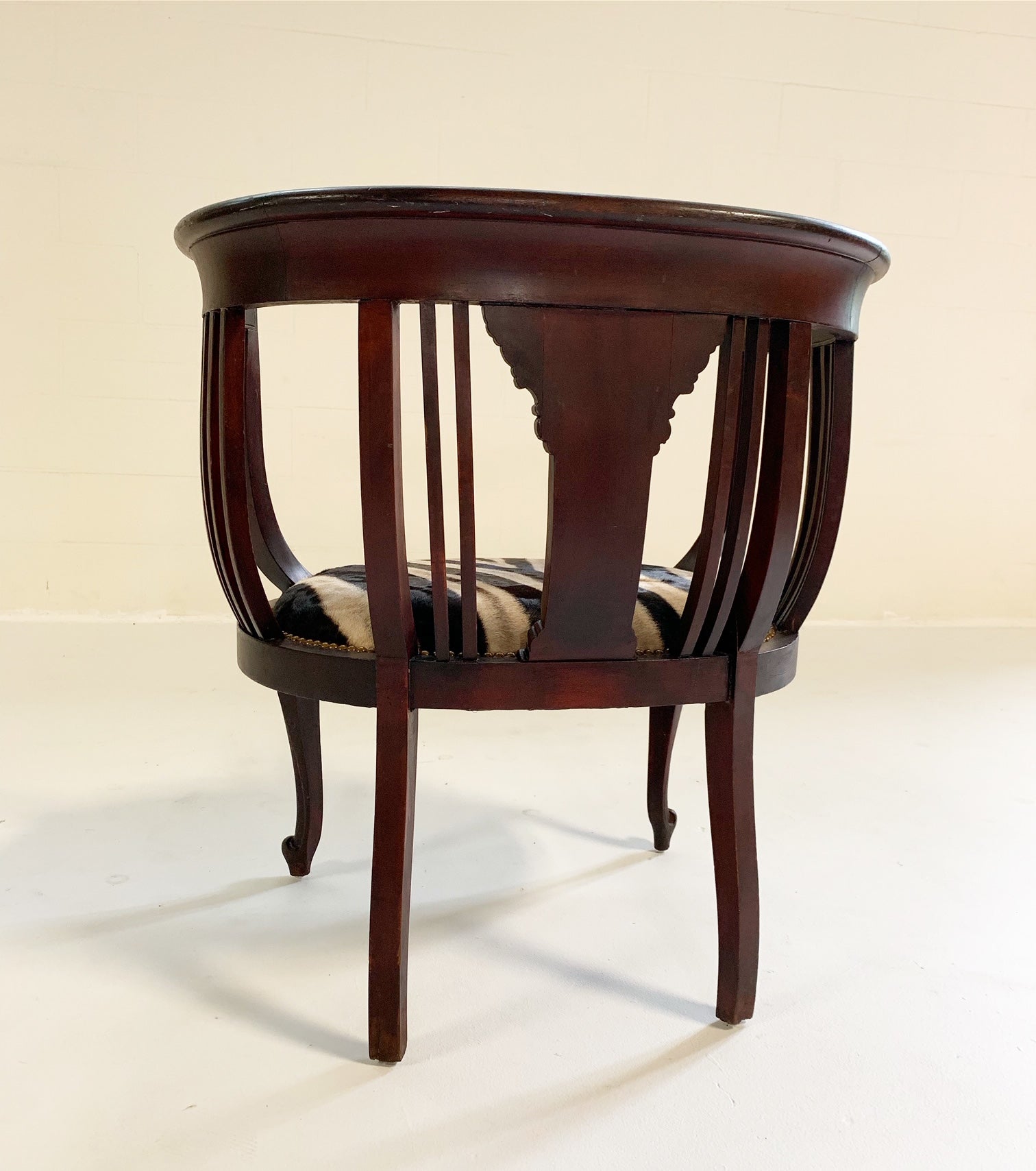 Antique Inlay Armchair in Zebra Hide - FORSYTH