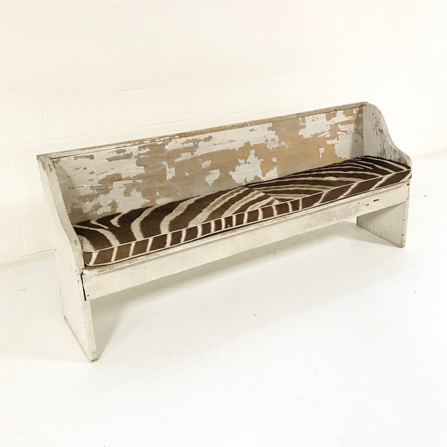 Early Church Pew with Zebra Cushion - FORSYTH