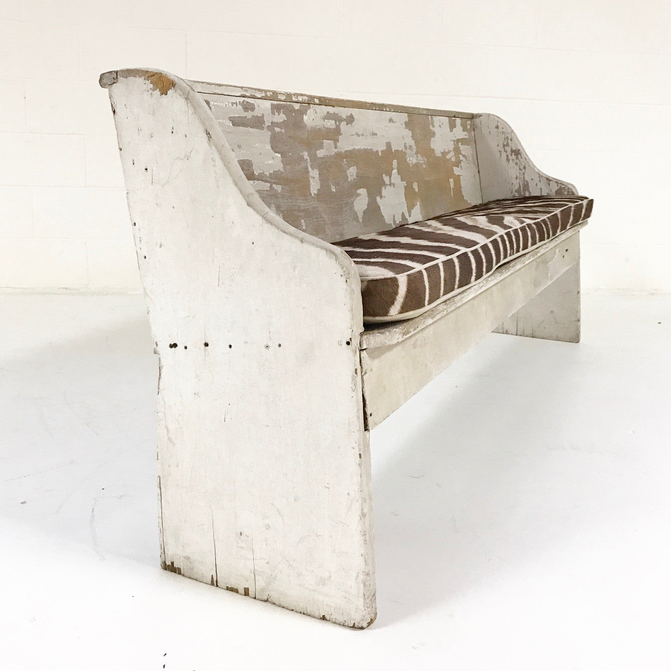 Early Church Pew with Zebra Cushion - FORSYTH