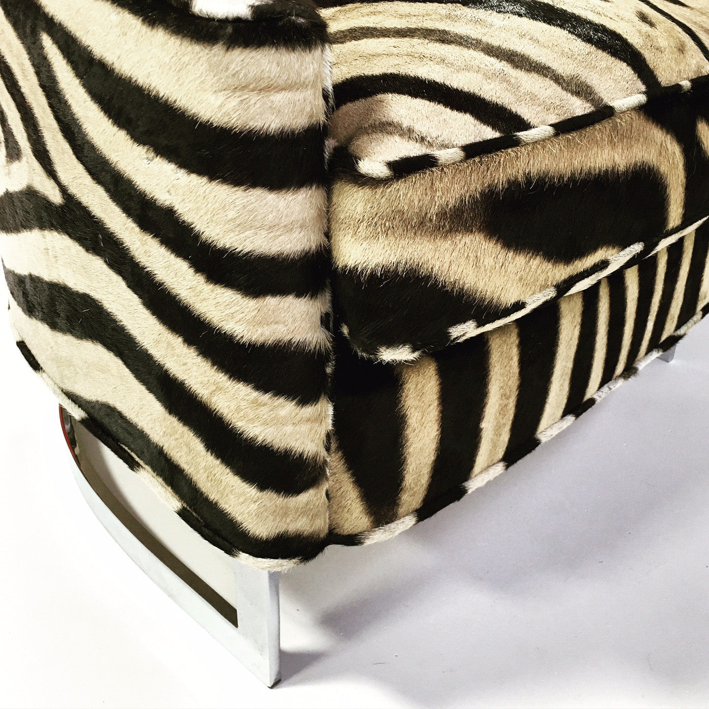 Club Chairs in Zebra Hide, pair - FORSYTH
