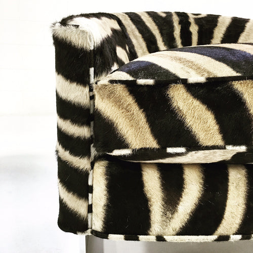 Club Chairs in Zebra Hide, pair - FORSYTH