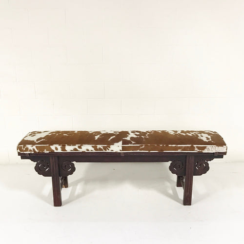 Chinese Bench with Brazilian Cowhide Cushion - FORSYTH