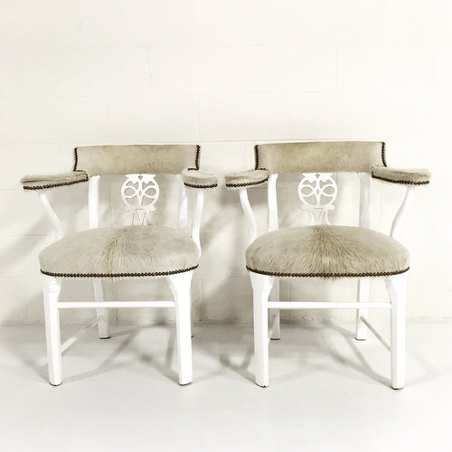 Painted Chairs in Brazilian Cowhide, pair - FORSYTH