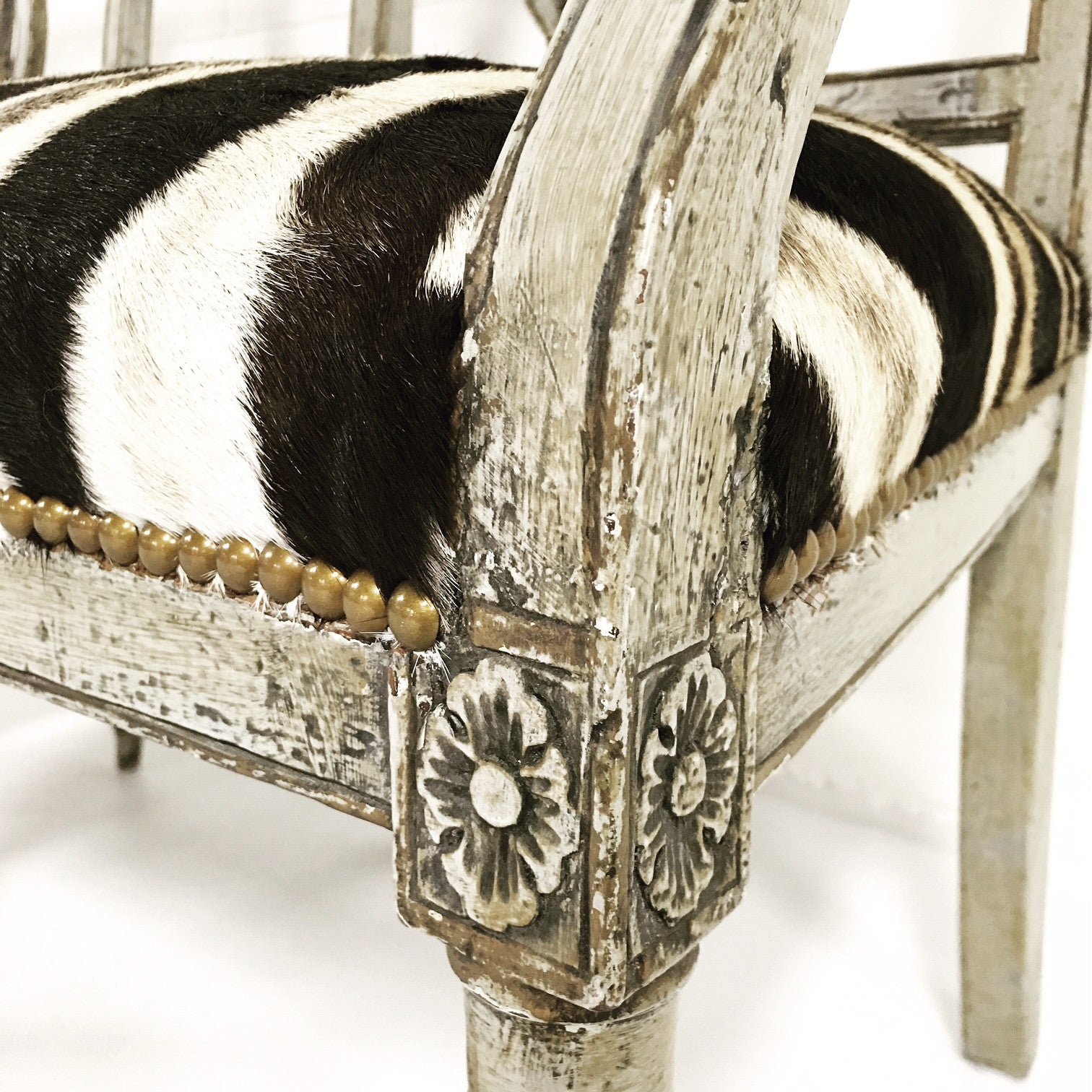 Neoclassical Painted Armchairs in Zebra Hide - FORSYTH