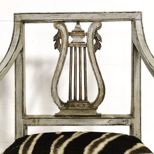 Neoclassical Painted Armchairs in Zebra Hide - FORSYTH