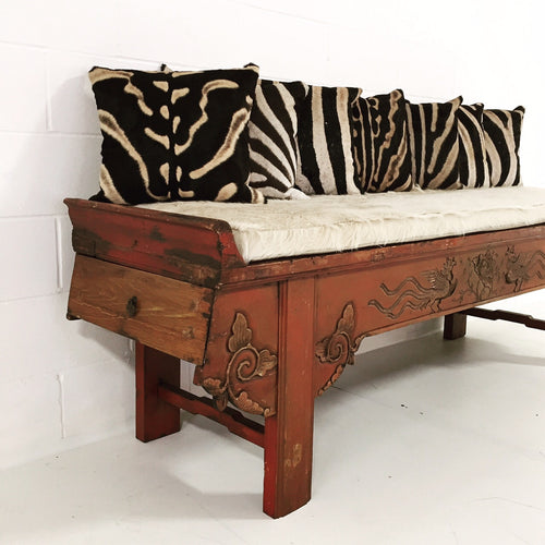 Chinese Bench with Brazilian Cowhide Cushion - FORSYTH