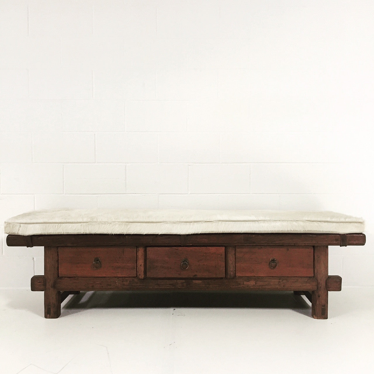 Bench with Brazilian Cowhide Cushion - FORSYTH