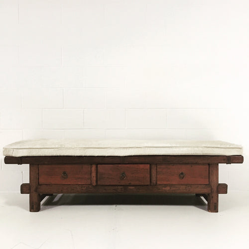 Bench with Brazilian Cowhide Cushion - FORSYTH