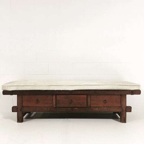 Bench with Brazilian Cowhide Cushion - FORSYTH