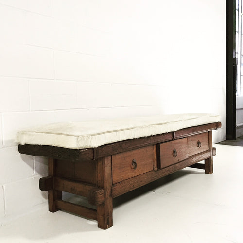 Bench with Brazilian Cowhide Cushion - FORSYTH