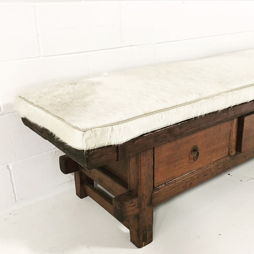 Bench with Brazilian Cowhide Cushion - FORSYTH
