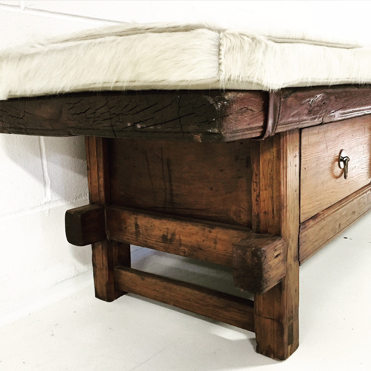 Bench with Brazilian Cowhide Cushion - FORSYTH