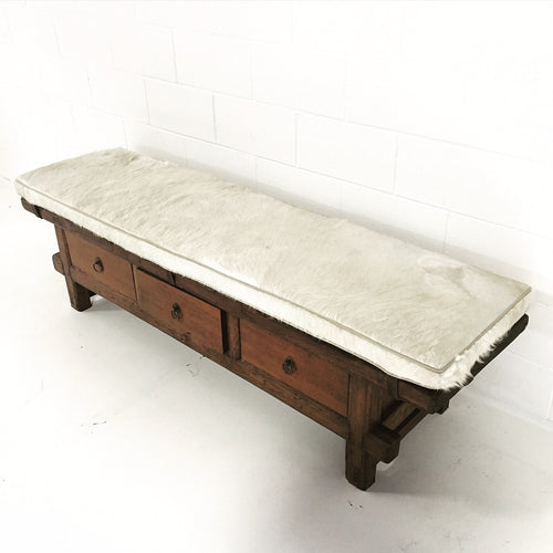 Bench with Brazilian Cowhide Cushion - FORSYTH