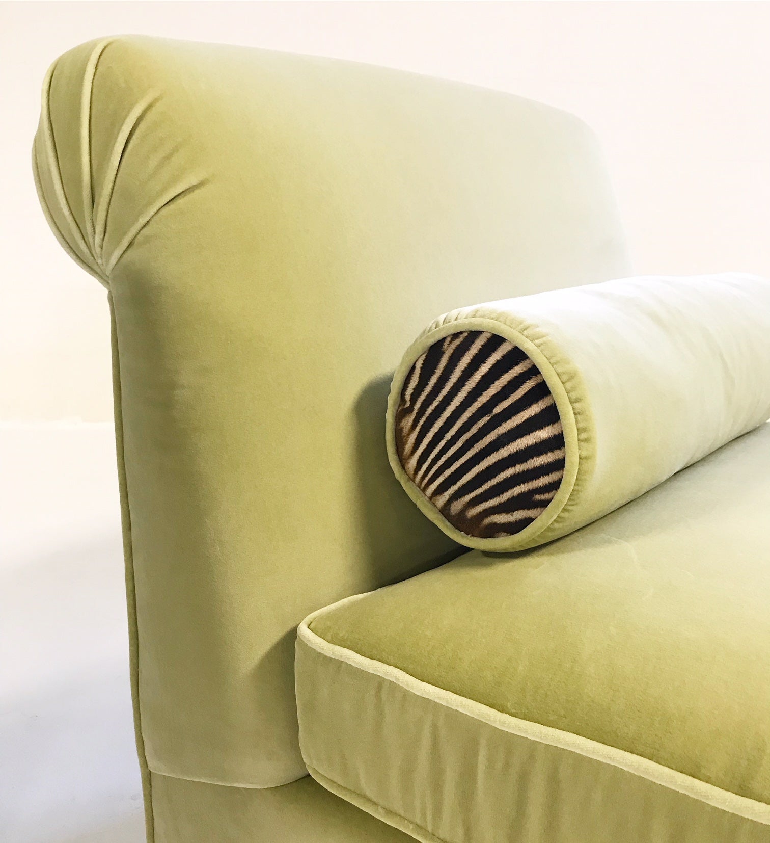 Slipper Chairs in Loro Piana Velvet and Zebra Hide, pair - FORSYTH