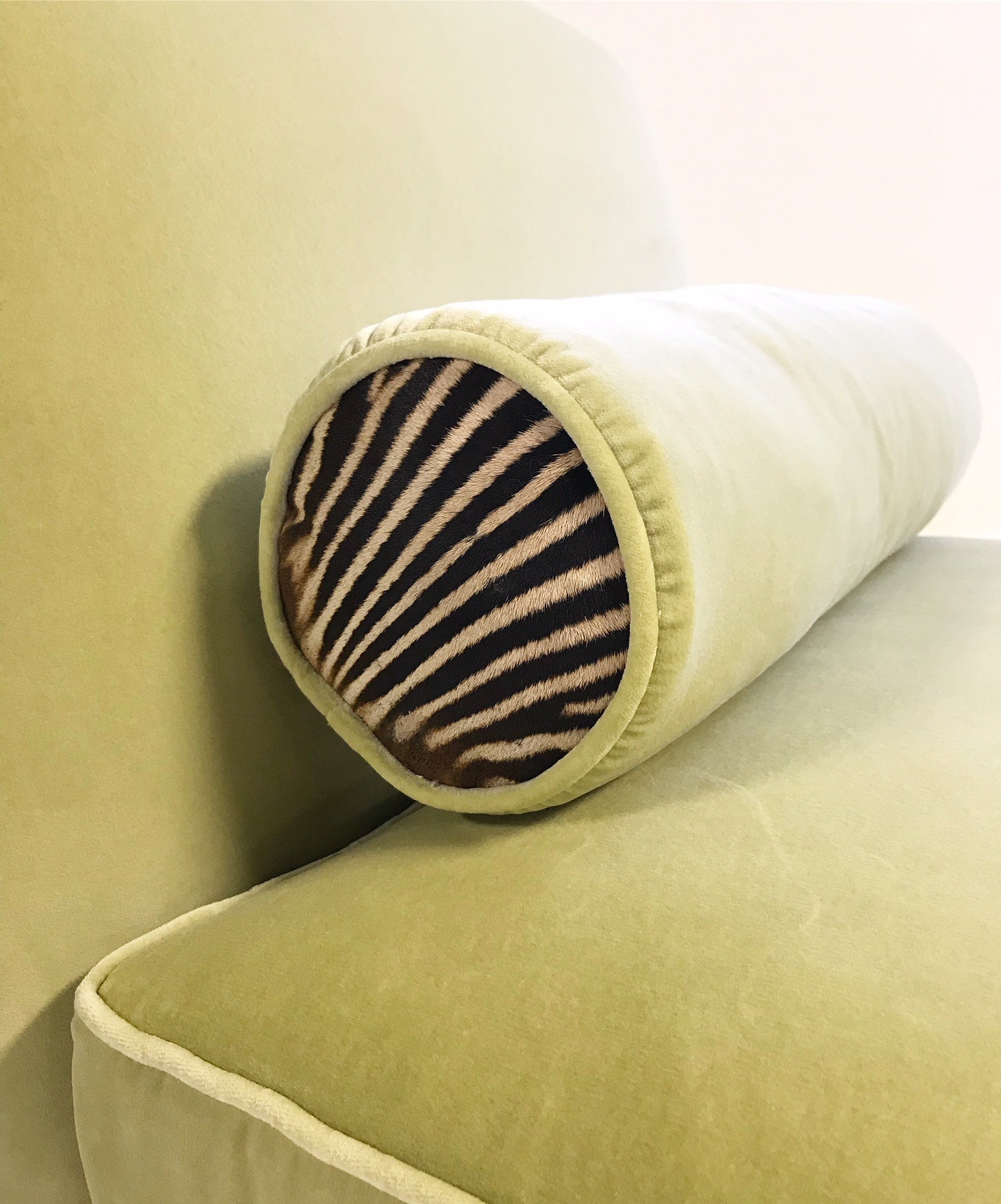 Slipper Chairs in Loro Piana Velvet and Zebra Hide, pair - FORSYTH