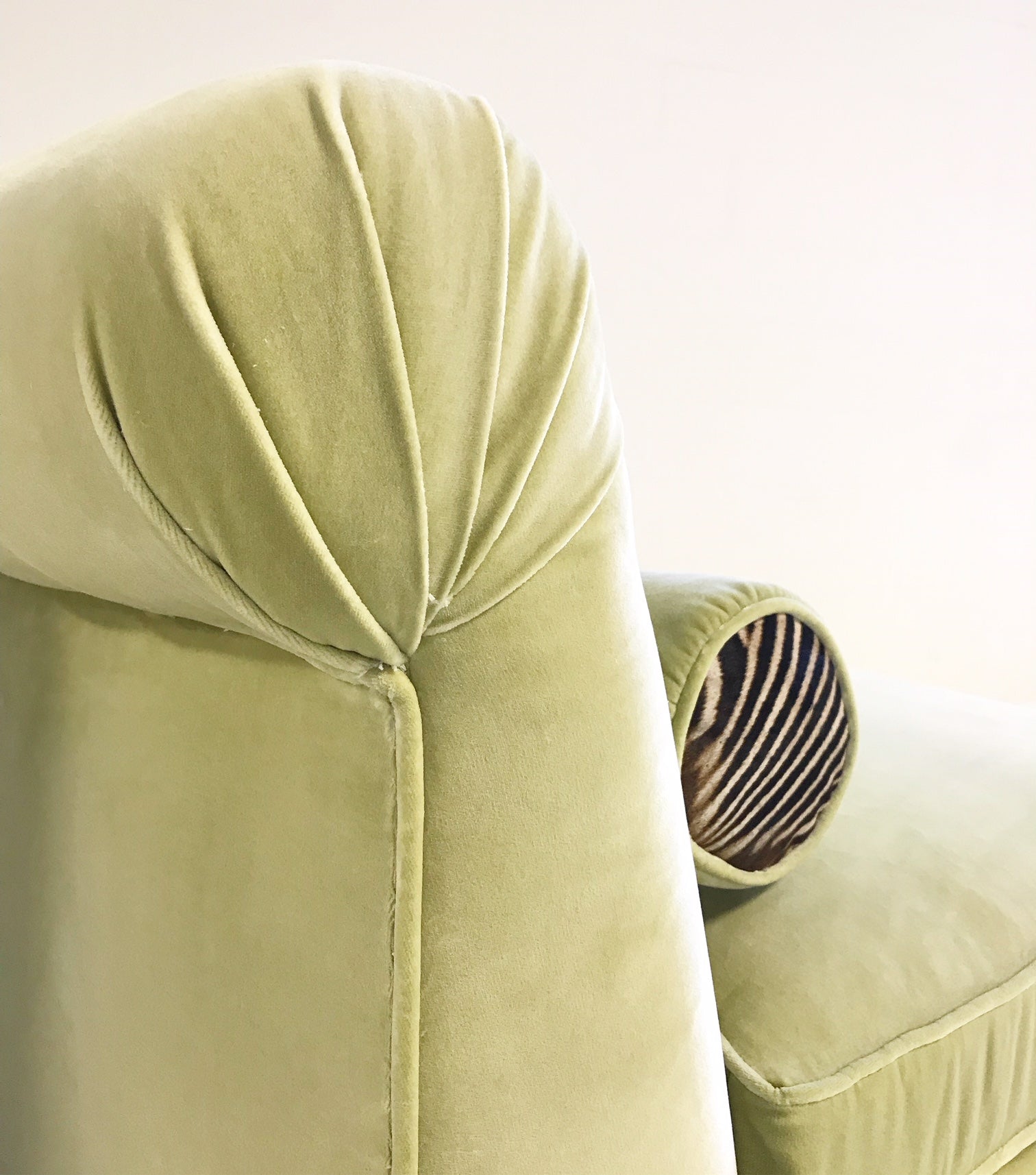 Slipper Chairs in Loro Piana Velvet and Zebra Hide, pair - FORSYTH