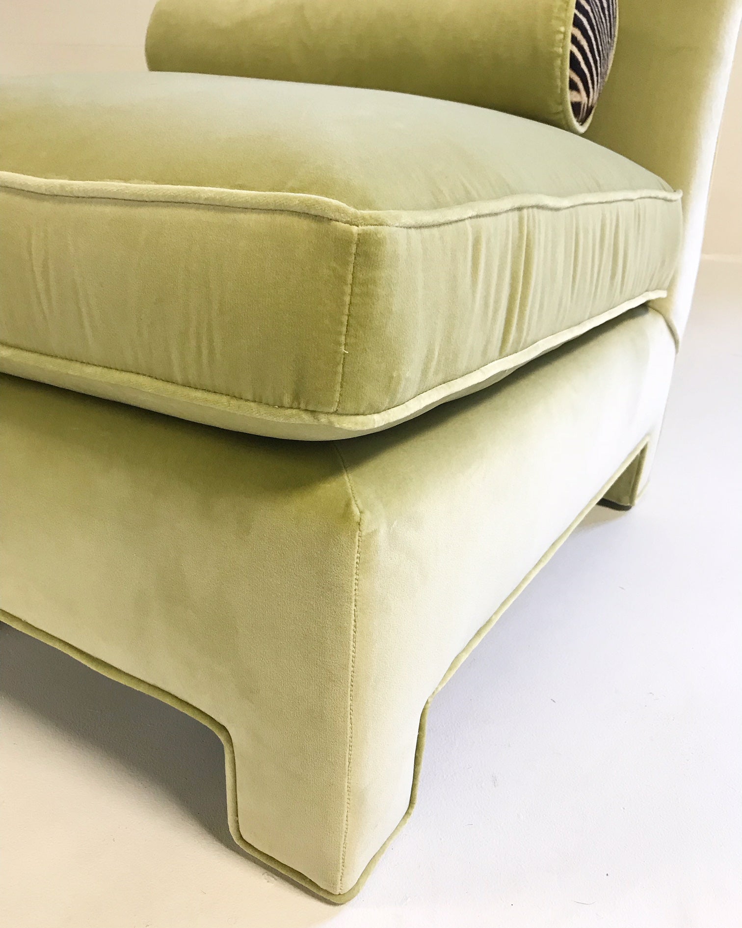 Slipper Chairs in Loro Piana Velvet and Zebra Hide, pair - FORSYTH