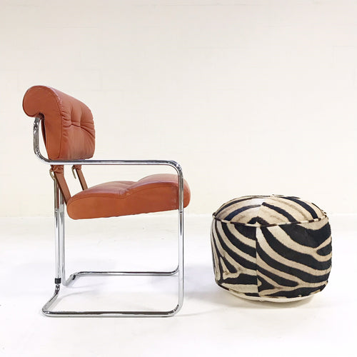 Tucroma Chairs with Zebra Hide Pouf Ottomans - FORSYTH