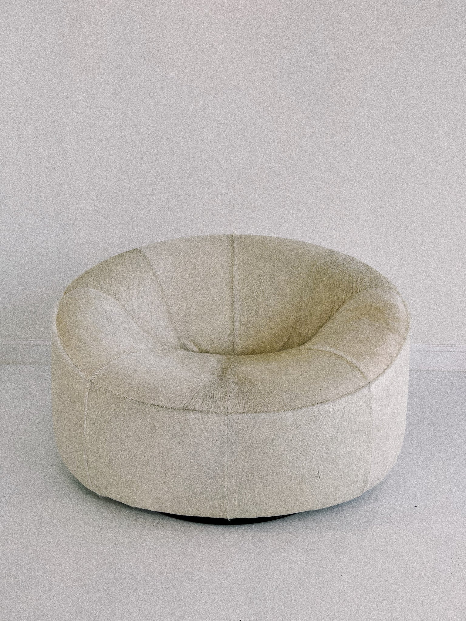 Pumpkin Armchair and Ottoman in Brazilian Cowhide