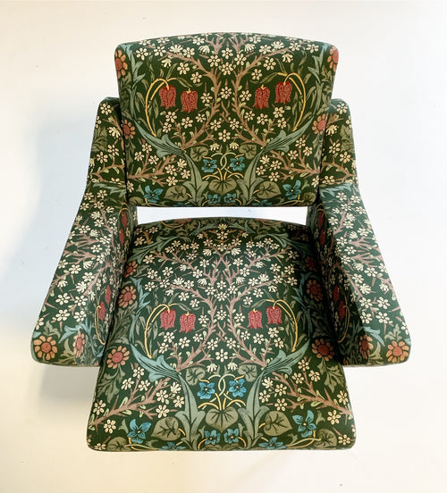 c. 1955 French Lounge Chairs in William Morris Blackthorn, pair - FORSYTH