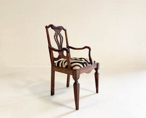 Antique Dutch Armchair in Zebra Hide - FORSYTH