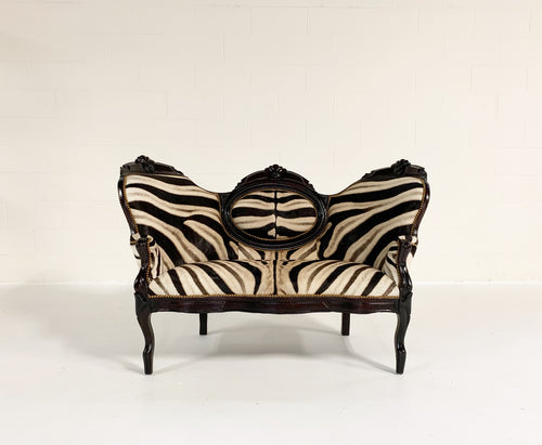 Antique Settee in Zebra Hide - FORSYTH