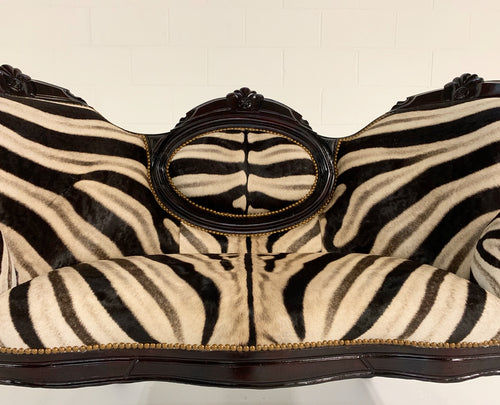 Antique Settee in Zebra Hide - FORSYTH