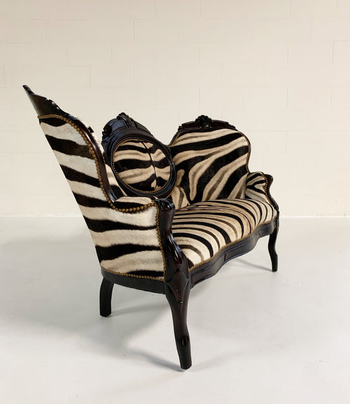 Antique Settee in Zebra Hide - FORSYTH