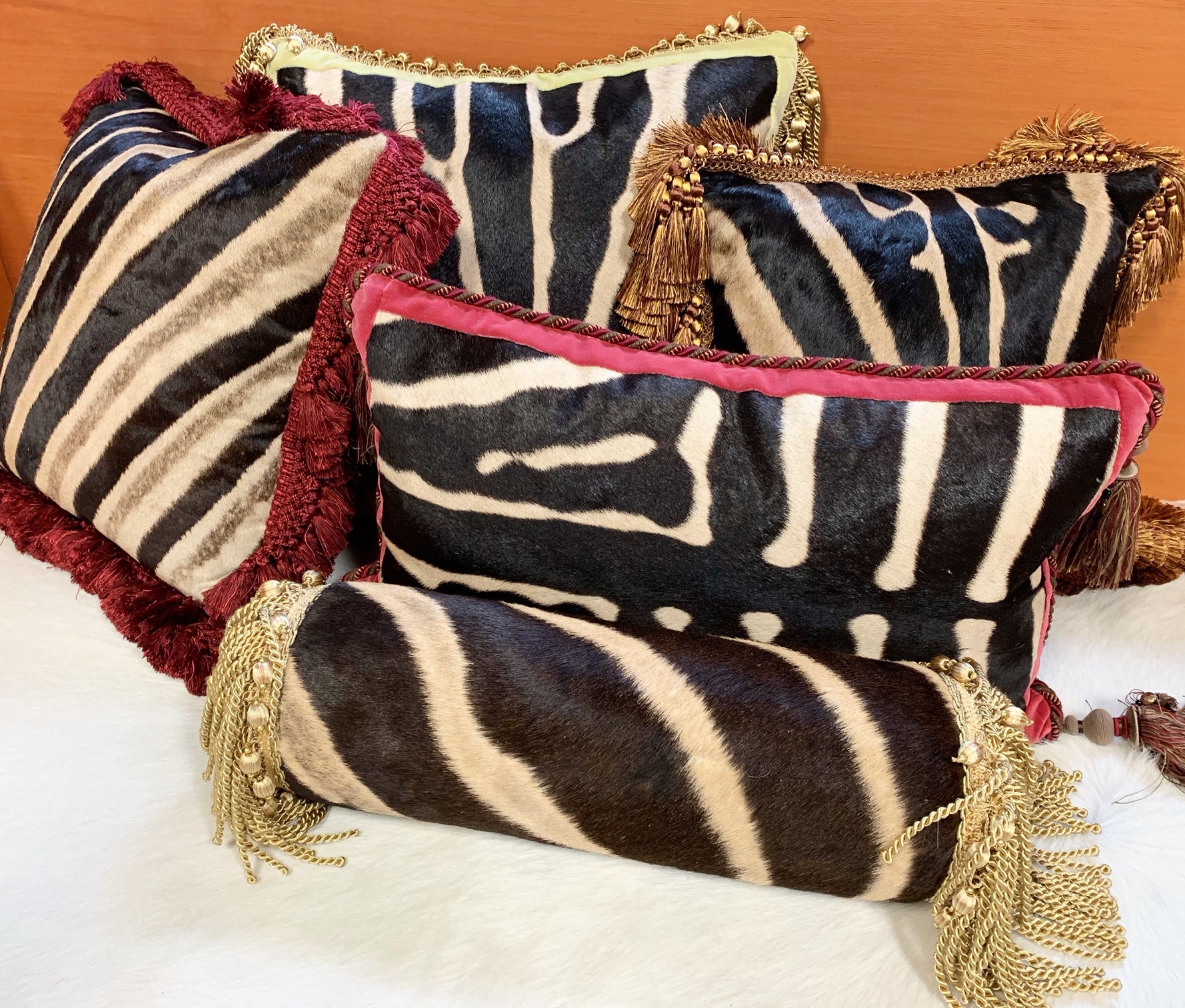 One of a Kind Zebra Pillow,  19" - FORSYTH