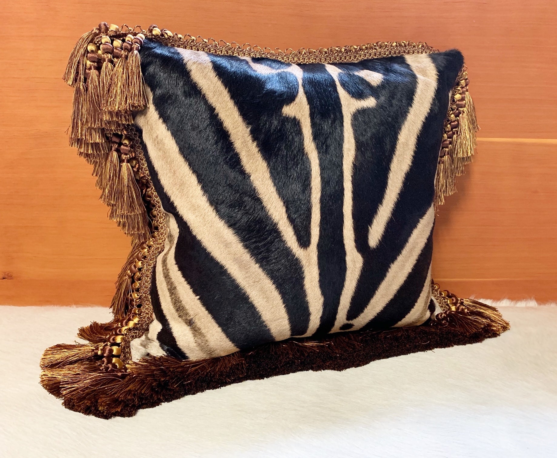 One of a Kind Zebra Pillow,  19" - FORSYTH