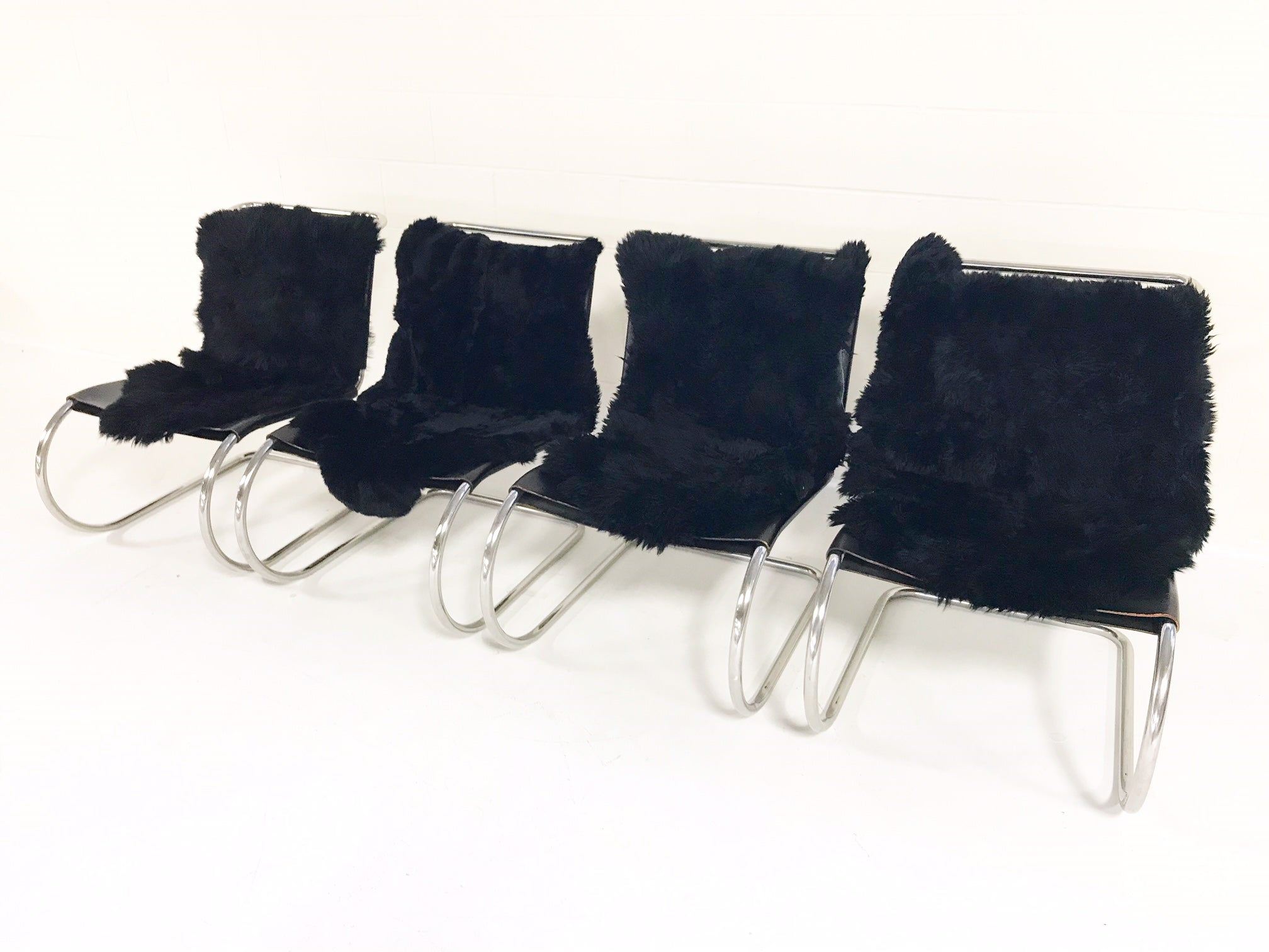 MR Chairs with Brazilian Sheepskins, set of 4 - FORSYTH