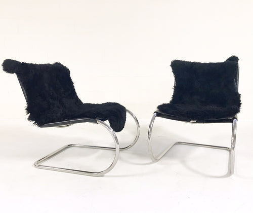 MR Chairs with Brazilian Sheepskins, pair - FORSYTH