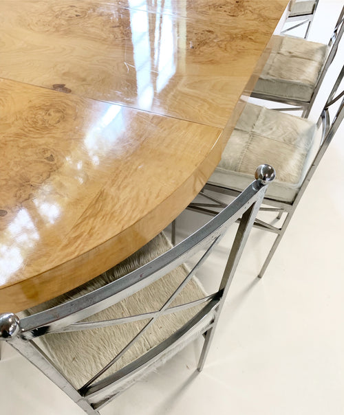 Burl Wood Oval Dining Table - FORSYTH