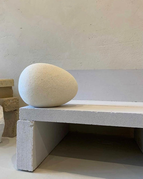 Large Limestone Egg Sculpture