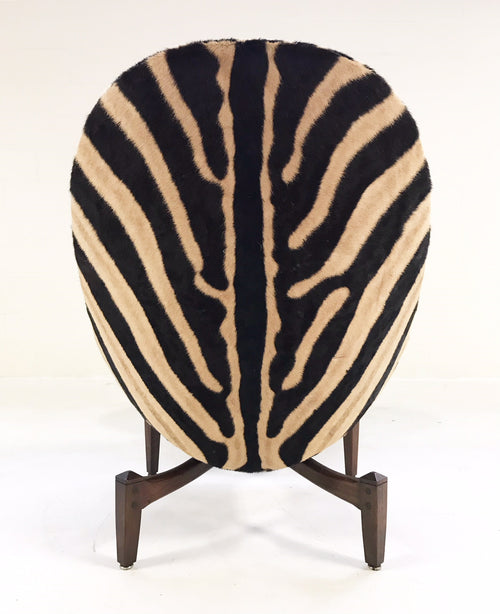 Lounge Chair with Ottoman in Zebra Hide - FORSYTH