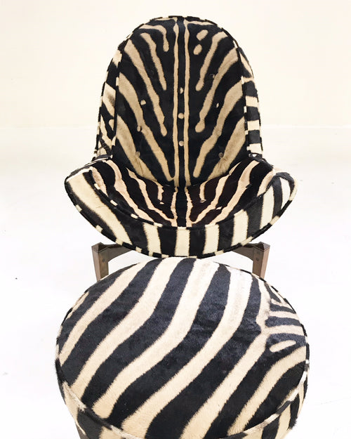 Lounge Chair with Ottoman in Zebra Hide - FORSYTH