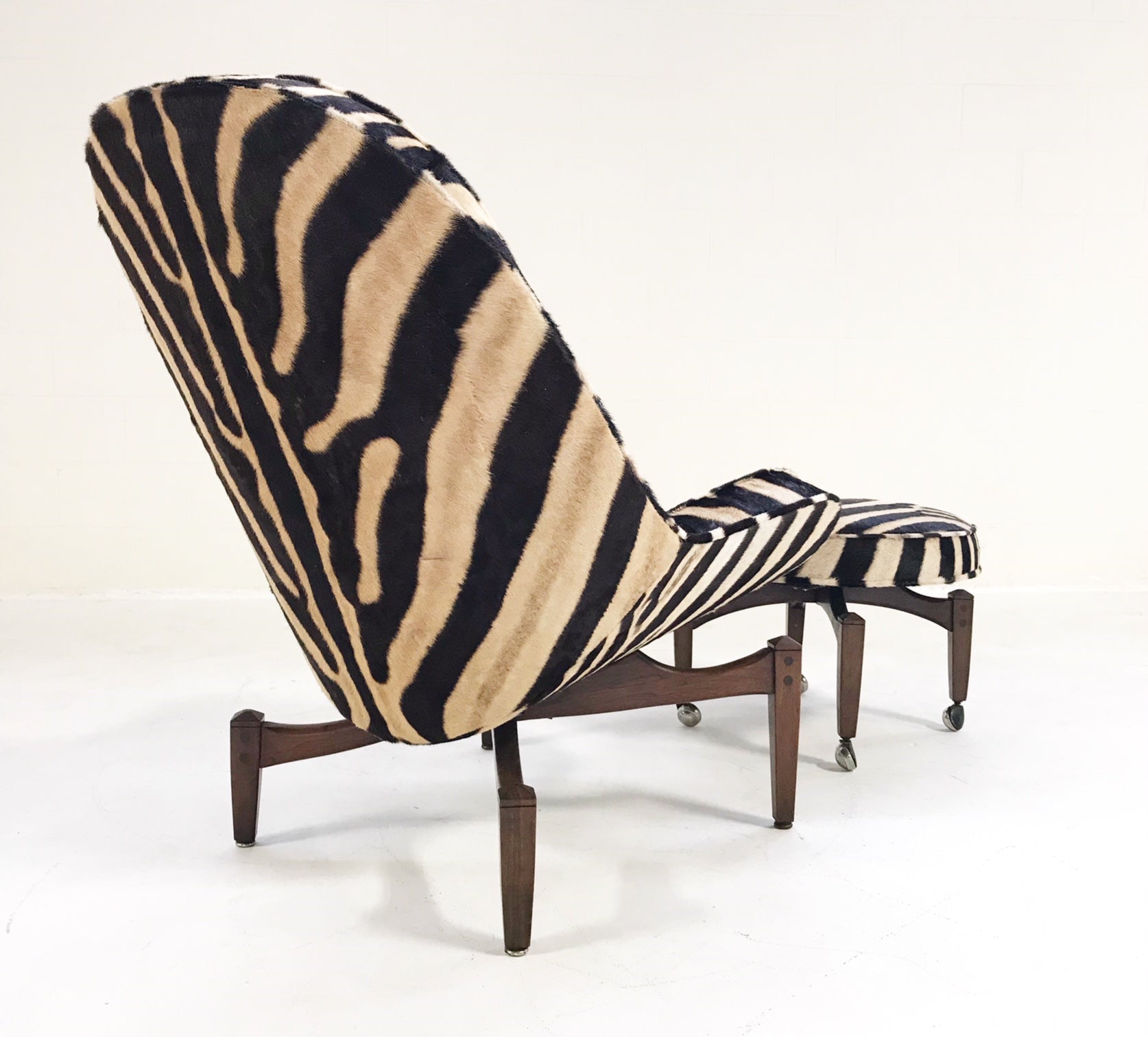 Lounge Chair with Ottoman in Zebra Hide - FORSYTH